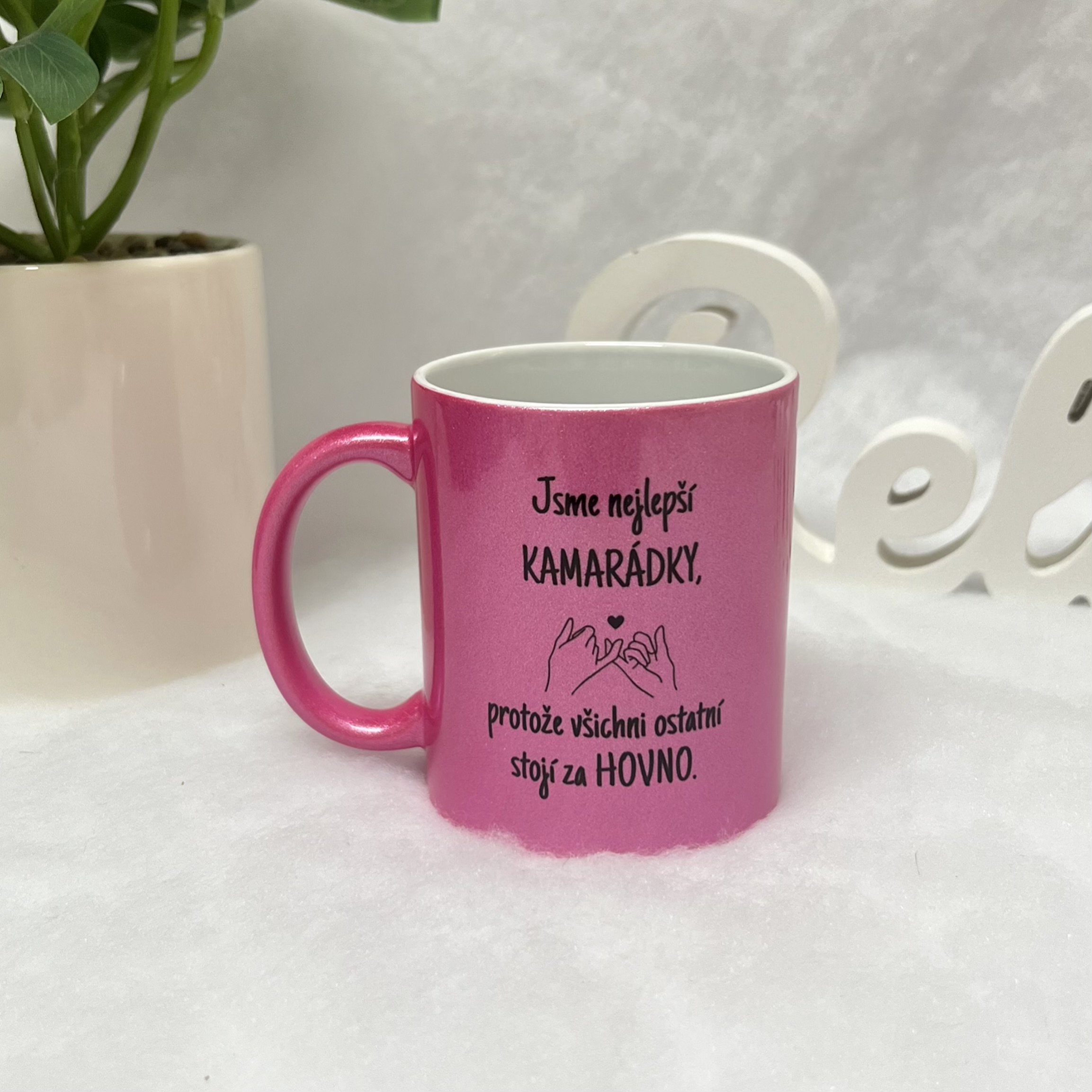 Hrnek Jsme nejlepší kamarádky růžový