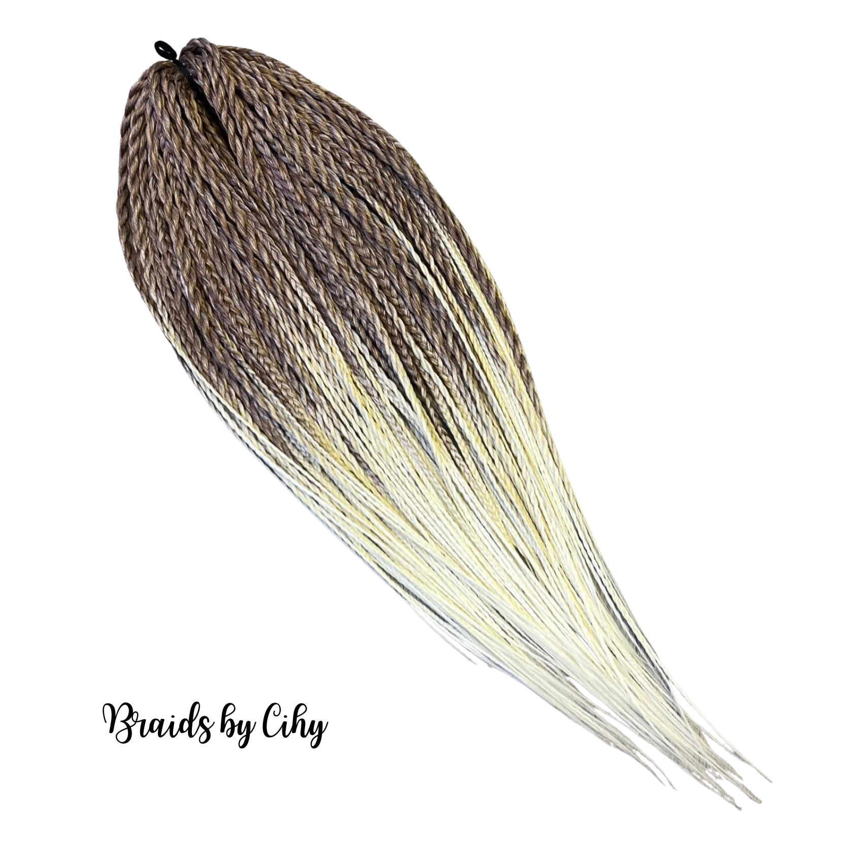 Set pseudo copánků a twistů Ombré hnědo-blond-bílé
