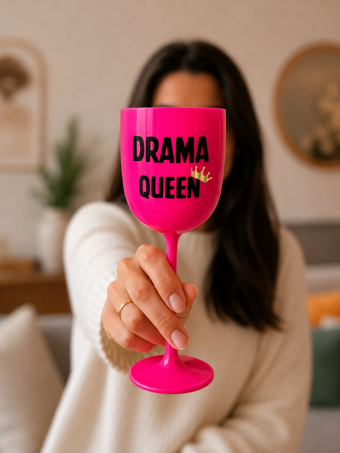 Plastová sklenička “DRAMA QUEEN” růžová 2