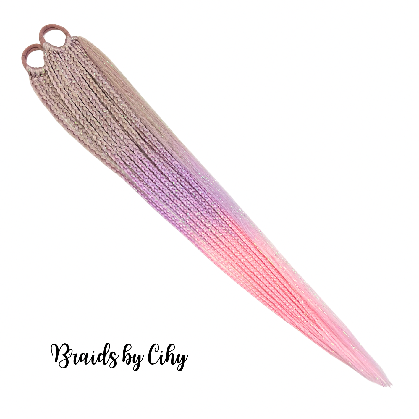 Copánky na gumičce Ombre blond-levandulovo-růžové (třpytivé)